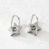 1 Pair Elegant Pentagram Plating Titanium Steel 18K Gold Plated Drop Earrings