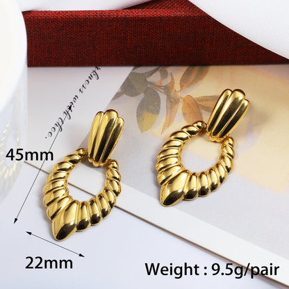 1 Pair Casual Vacation Heart Shape Titanium Steel 18K Gold Plated Drop Earrings