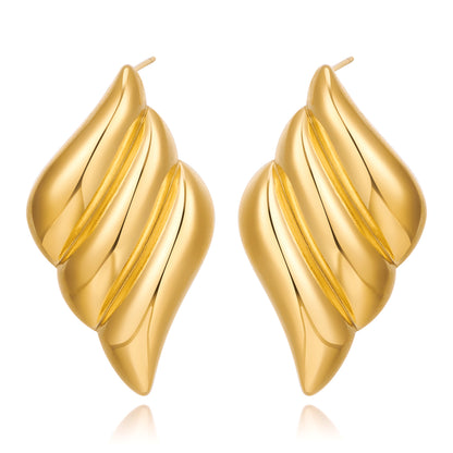 1 Pair Simple Style Classic Style Wings Plating 316 Stainless Steel  18K Gold Plated Ear Studs