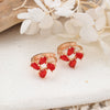 1 Pair Simple Style Classic Style Flower Plating Inlay Copper Zircon Rose Gold Plated Ear Studs