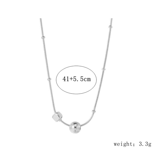 Sterling Silver Silver Plated Simple Style Classic Style Plating Solid Color Pendant Necklace