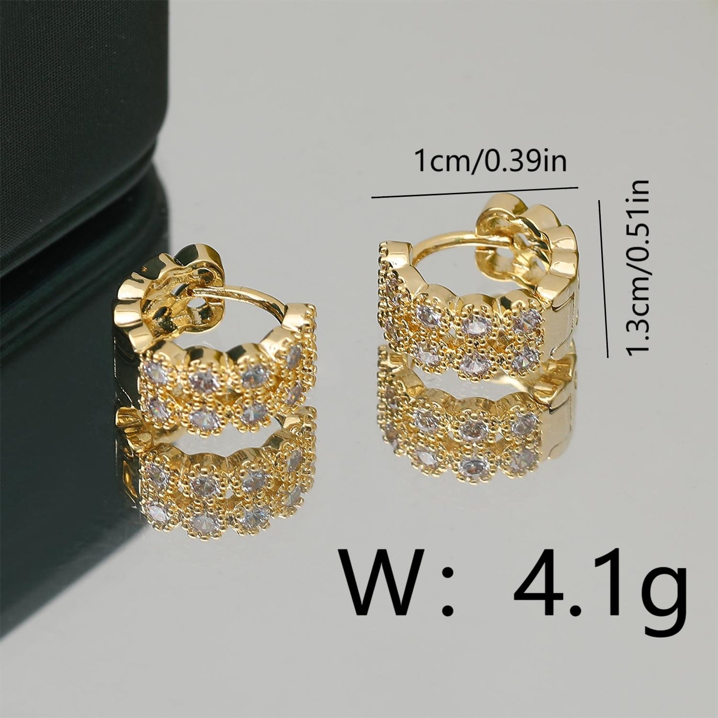 1 Pair Cute Sweet Commute Round Plating Inlay Copper Zircon 18K Gold Plated Ear Studs