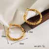 1 Pair Casual Retro C Shape Round 304 Stainless Steel 18K Gold Plated Earrings Ear Studs