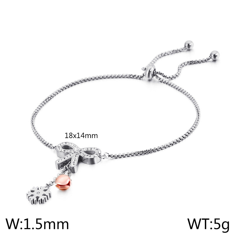 Titanium Steel Elegant Simple Style Streetwear Inlay Butterfly Zircon Bracelets