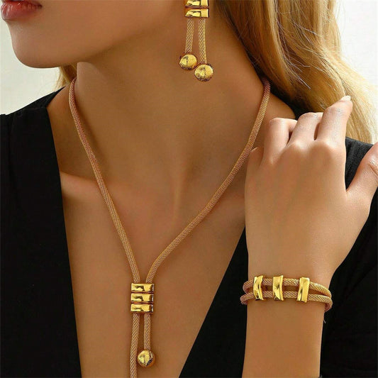 Copper Retro Solid Color Jewelry Set