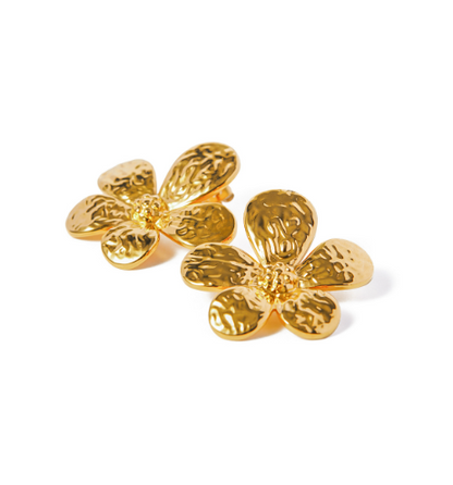 1 Pair Casual Elegant Flower 316 Stainless Steel  18K Gold Plated Ear Studs