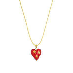 Classic Style Heart Shape Glass Copper Wholesale Pendant Necklace