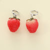 1 Pair Cute Strawberry Resin Drop Earrings