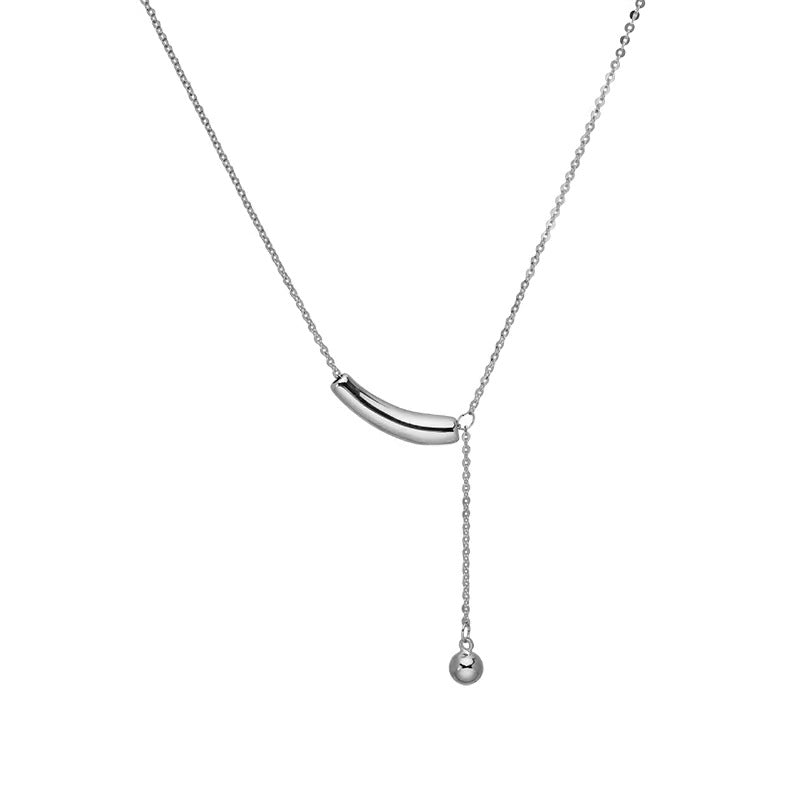 Titanium Steel Modern Style Simple Style Asymmetrical Solid Color Pendant Necklace