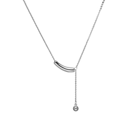 Titanium Steel Modern Style Simple Style Asymmetrical Solid Color Pendant Necklace