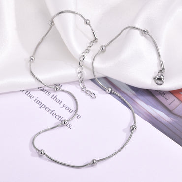 304 Stainless Steel IG Style Sweet Cool Style Solid Color Bracelets Necklace