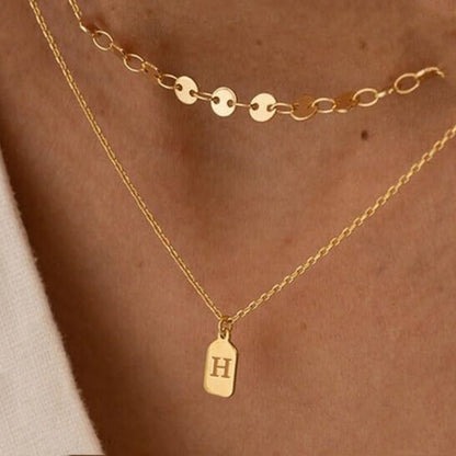 Stainless Steel Copper 14K Gold Plated Casual Classic Style Plating Letter Layered Necklaces