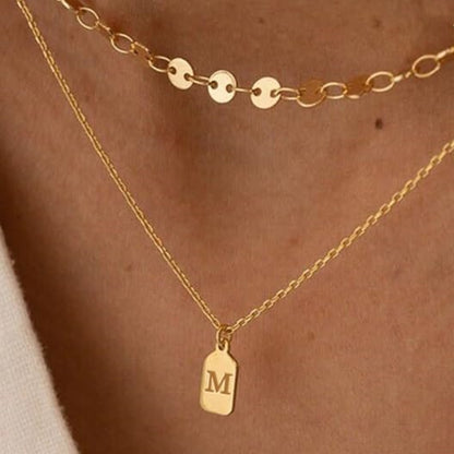 Stainless Steel Copper 14K Gold Plated Casual Classic Style Plating Letter Layered Necklaces