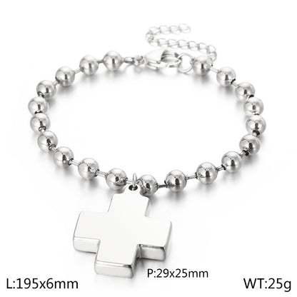 Ig Style Casual Cross Titanium Steel Plating Bracelets Necklace