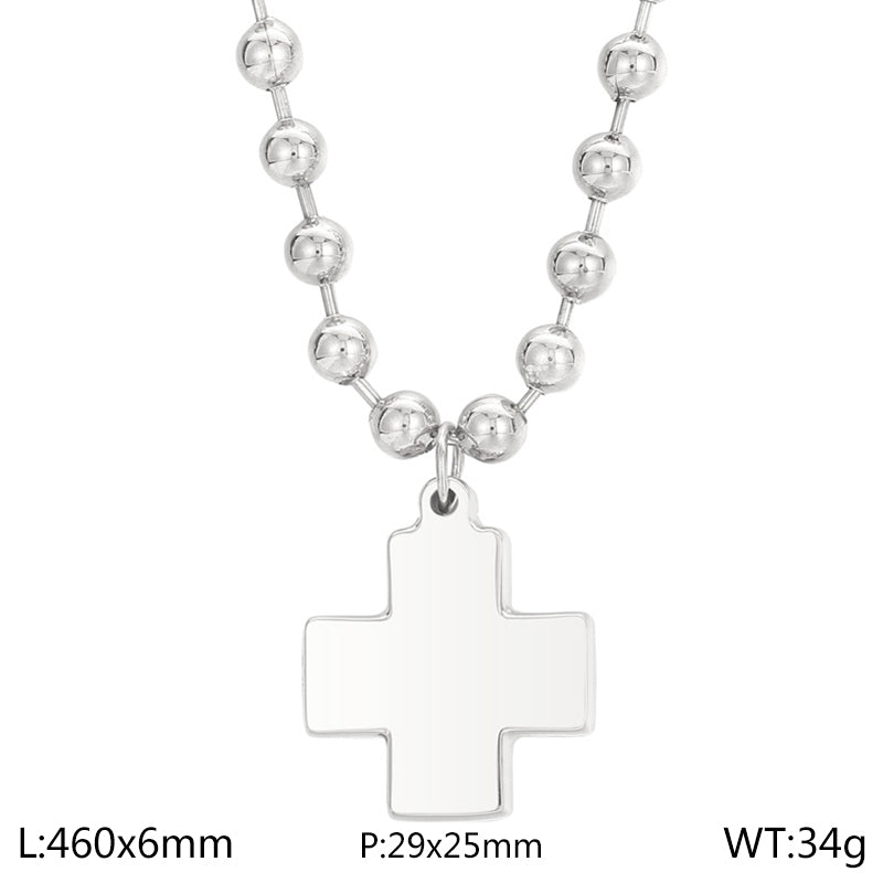 Ig Style Casual Cross Titanium Steel Plating Bracelets Necklace