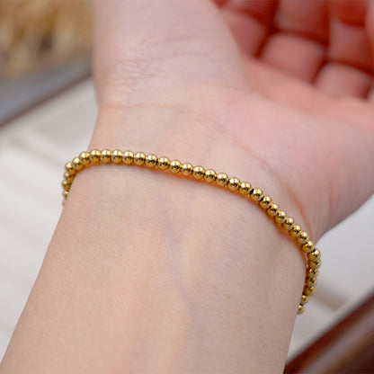 304 Stainless Steel Gold Plated Simple Style Streetwear Solid Color Bracelets