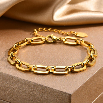 304 Stainless Steel 18K Gold Plated IG Style Plating Solid Color Bracelets Necklace