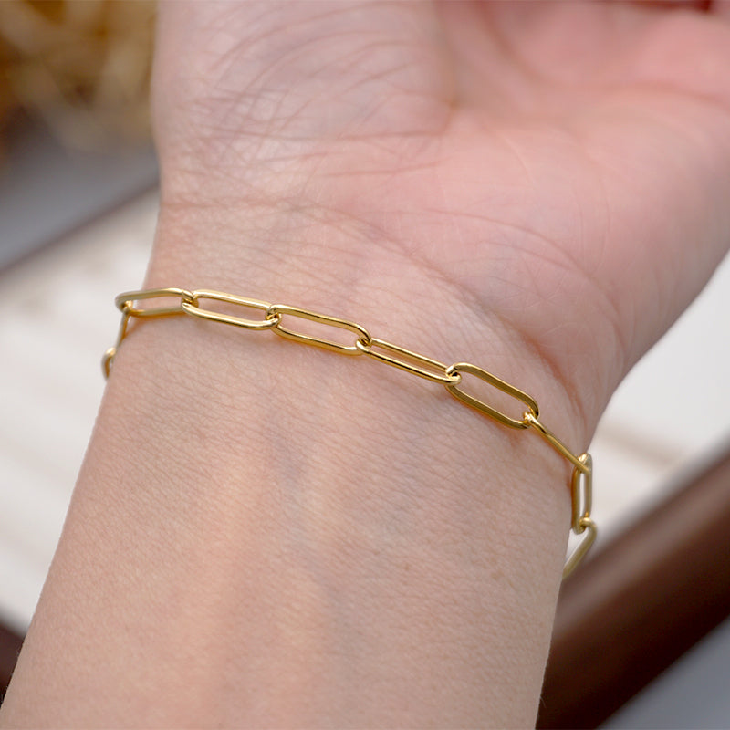 304 Stainless Steel Gold Plated Simple Style Streetwear Solid Color Bracelets