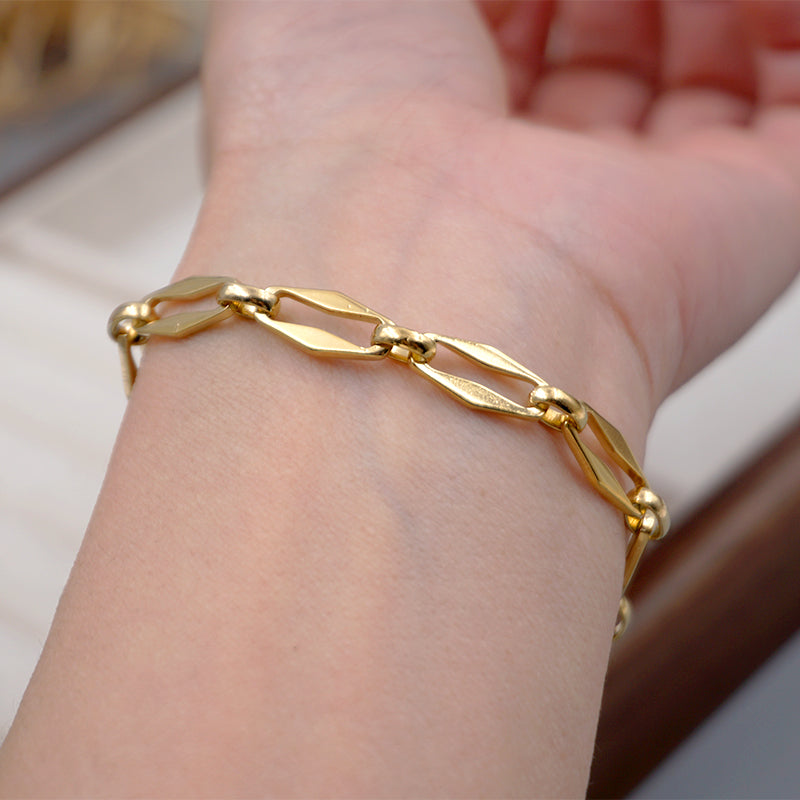 304 Stainless Steel Gold Plated Simple Style Streetwear Solid Color Bracelets