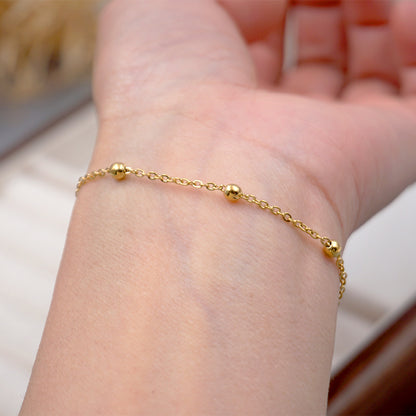 304 Stainless Steel Gold Plated Simple Style Streetwear Solid Color Bracelets