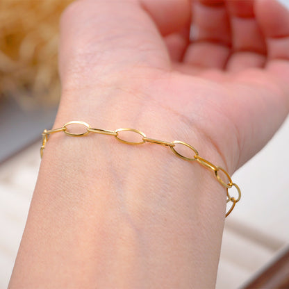 304 Stainless Steel Gold Plated Simple Style Streetwear Solid Color Bracelets