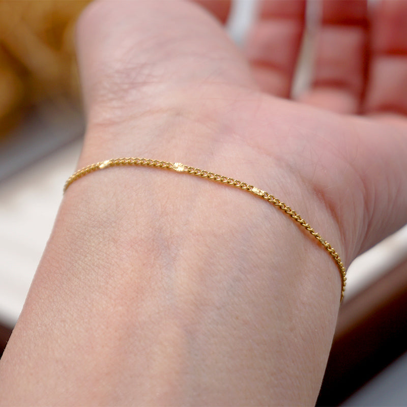 304 Stainless Steel Gold Plated Simple Style Streetwear Solid Color Bracelets