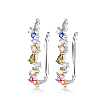 1 Pair Elegant Cute Romantic Geometric Inlay Sterling Silver Zircon White Gold Plated Gold Plated Ear Cuffs