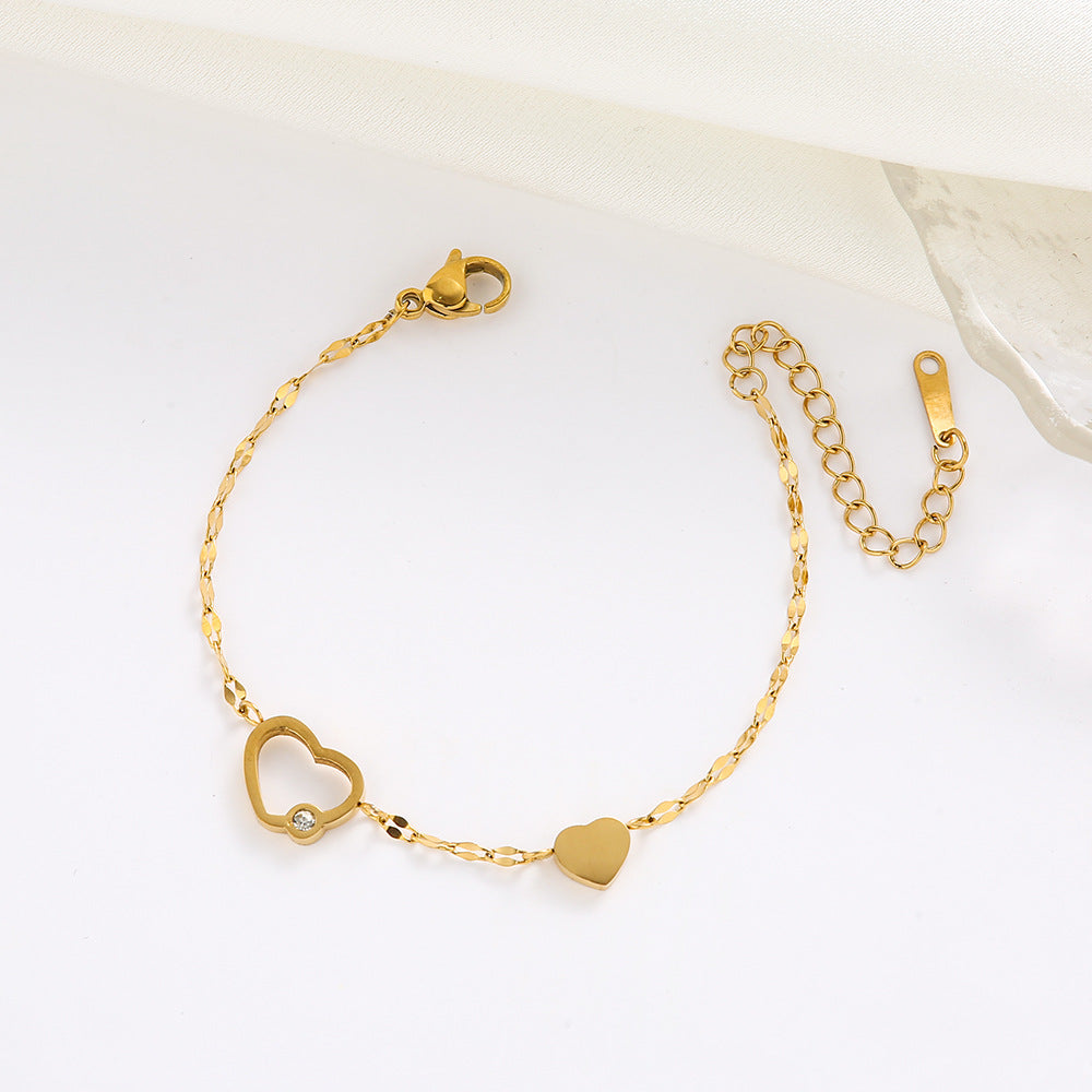 Stainless Steel Gold Plated Casual Sweet Bow Knot Plating Bracelets