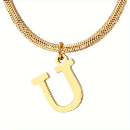 IG Style Simple Style Letter Ferroalloy Gold Plated Women's Pendant Necklace