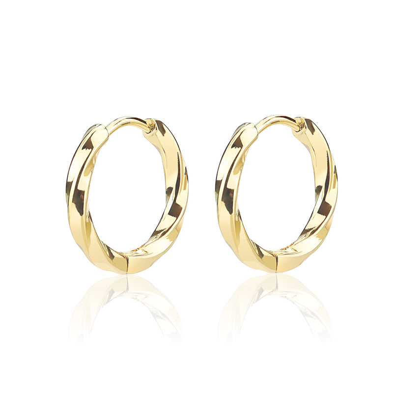 1 Pair Simple Style Round Plating Stainless Steel 18k Gold Plated Earrings