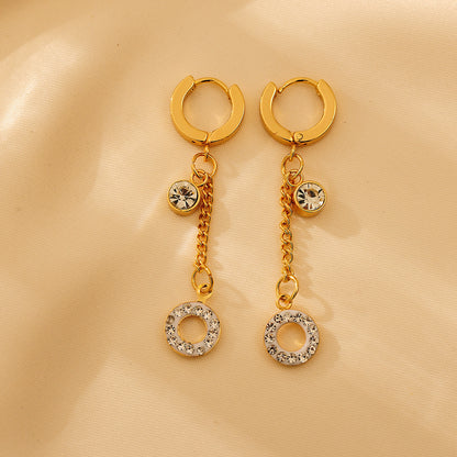 1 Pair Glam Luxurious Round Heart Shape Plating Inlay Copper Zircon 18K Gold Plated Drop Earrings