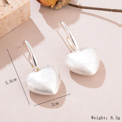 1 Pair Romantic Simple Style Heart Shape Alloy Drop Earrings