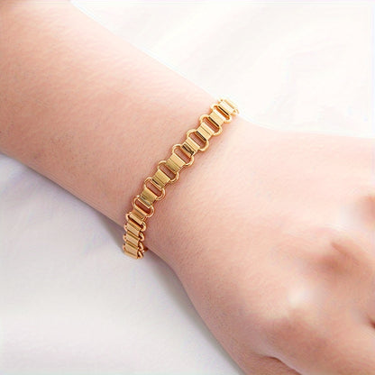 304 Stainless Steel 18K Gold Plated Classic Style Streetwear Plating Solid Color Bracelets