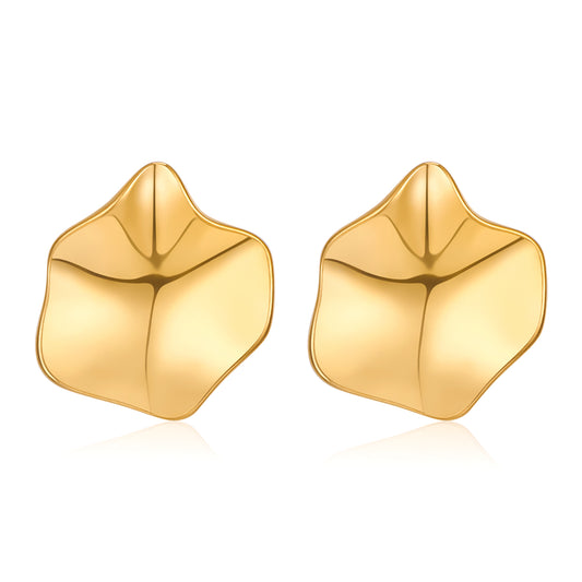 1 Pair IG Style Elegant French Style Irregular Plating 316 Stainless Steel  18K Gold Plated Ear Studs