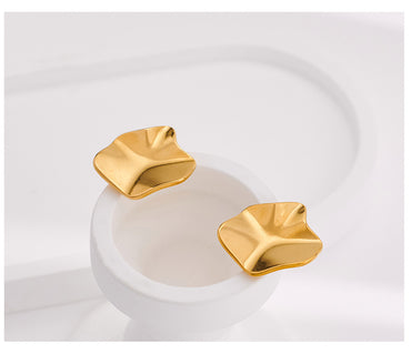 1 Pair IG Style Elegant French Style Irregular Plating 316 Stainless Steel  18K Gold Plated Ear Studs