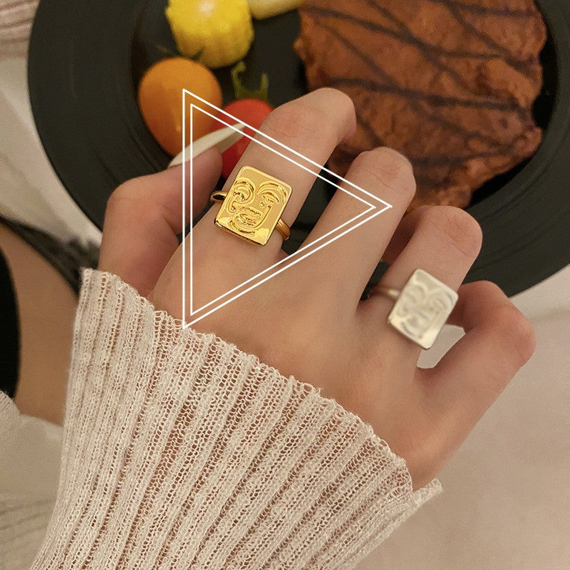 Simple Open Fashion Geometric Irregular Ring