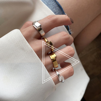 Simple Open Fashion Geometric Irregular Ring