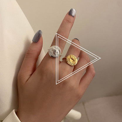 Simple Open Fashion Geometric Irregular Ring