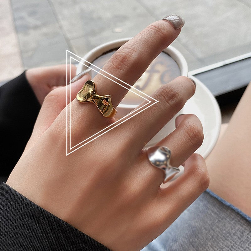 Simple Open Fashion Geometric Irregular Ring