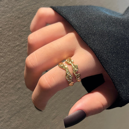 Simple Open Fashion Geometric Irregular Ring