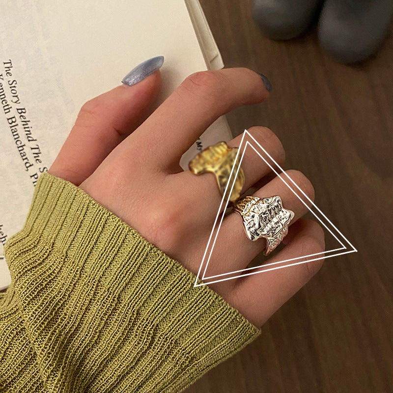 Simple Open Fashion Geometric Irregular Ring