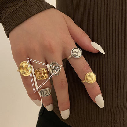 Simple Open Fashion Geometric Irregular Ring