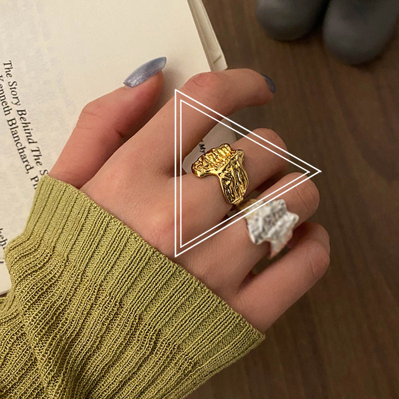 Simple Open Fashion Geometric Irregular Ring