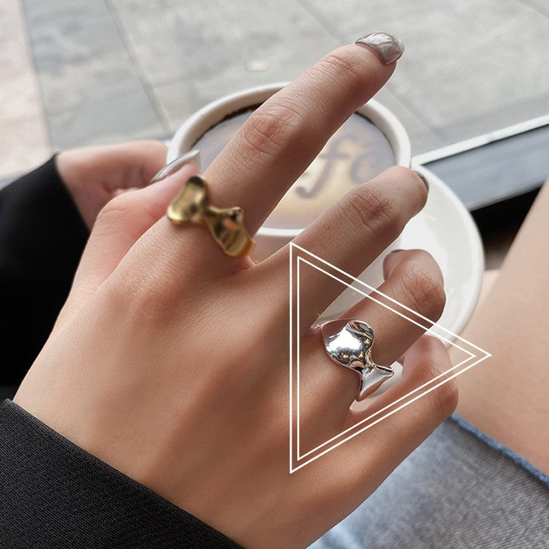 Simple Open Fashion Geometric Irregular Ring