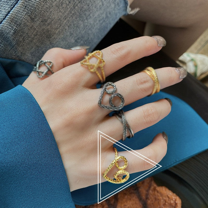 Simple Open Fashion Geometric Irregular Ring