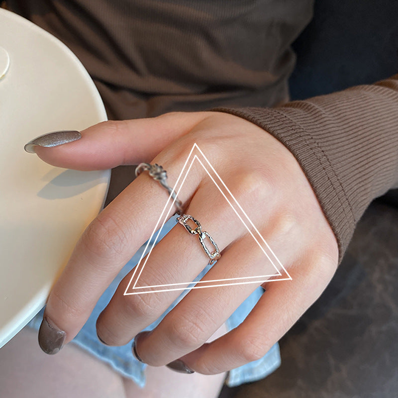 Simple Open Fashion Geometric Irregular Ring