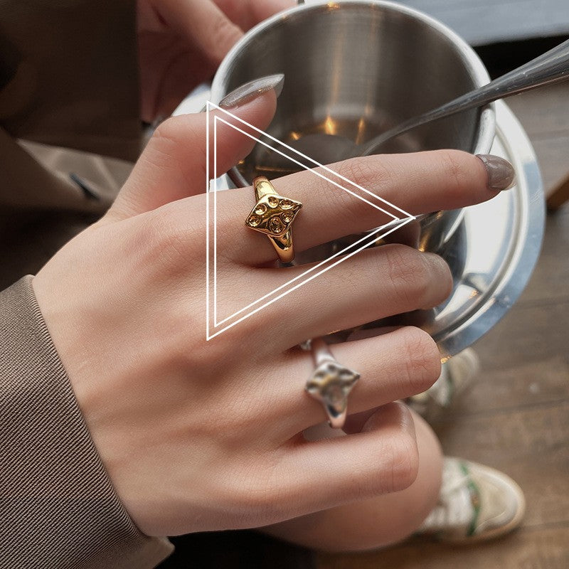 Simple Open Fashion Geometric Irregular Ring