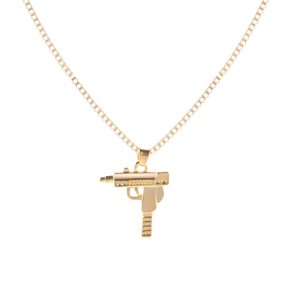 Hip-hop Pistol Alloy Plating Necklace