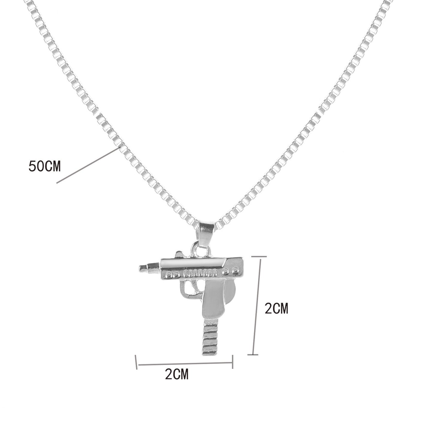 Hip-hop Pistol Alloy Plating Necklace