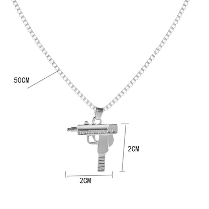 Hip-hop Pistol Alloy Plating Necklace